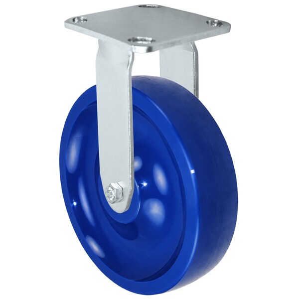 8" Stainless Rigid Caster, Solid Polyurethane Wheel, 1,000lbs Capaci